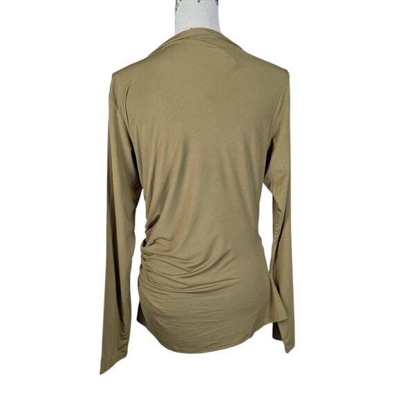 Rails Joelle Jersey Knit Ruched Long Sleeve Top Shirt Ochre Size XL - Picture 2 of 12